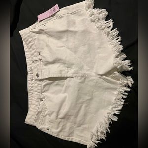 BRAND NEW size 12 white jean shorts